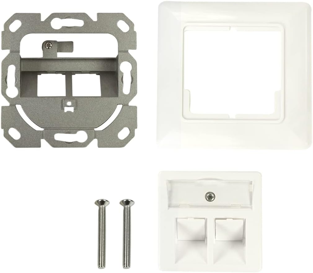 LogiLink Professional NK4054 LogiLink NK4054-Unterputzdose für 2 Keystone-Module, designkompatibel, reinweiß (RAL 9010), 2-Port