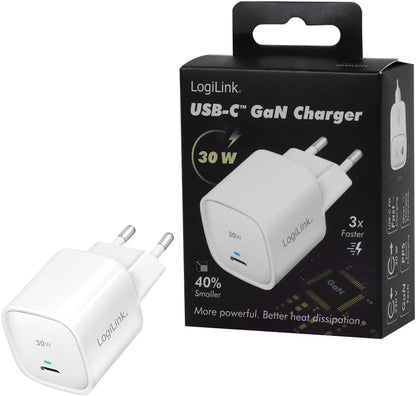 LogiLink PA0279 - USB Socket Adapter, 1x USB-C Port with PD (PowerDelivery), GaN Technology (Gallium Nitride), 30 W