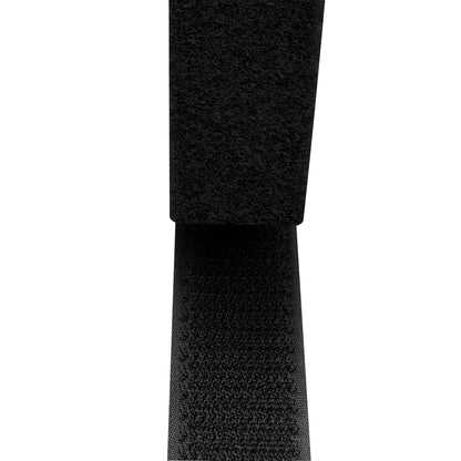 LogiLink KAB0080 - Selbstklebendes Klettband-Set (1x Hakenband, 1x selbstklebendes Schlaufenband), Länge: 5m - Breite: 25mm, Farbe: Schwarz
