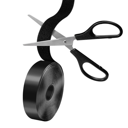 LogiLink KAB0080 - Selbstklebendes Klettband-Set (1x Hakenband, 1x selbstklebendes Schlaufenband), Länge: 5m - Breite: 25mm, Farbe: Schwarz