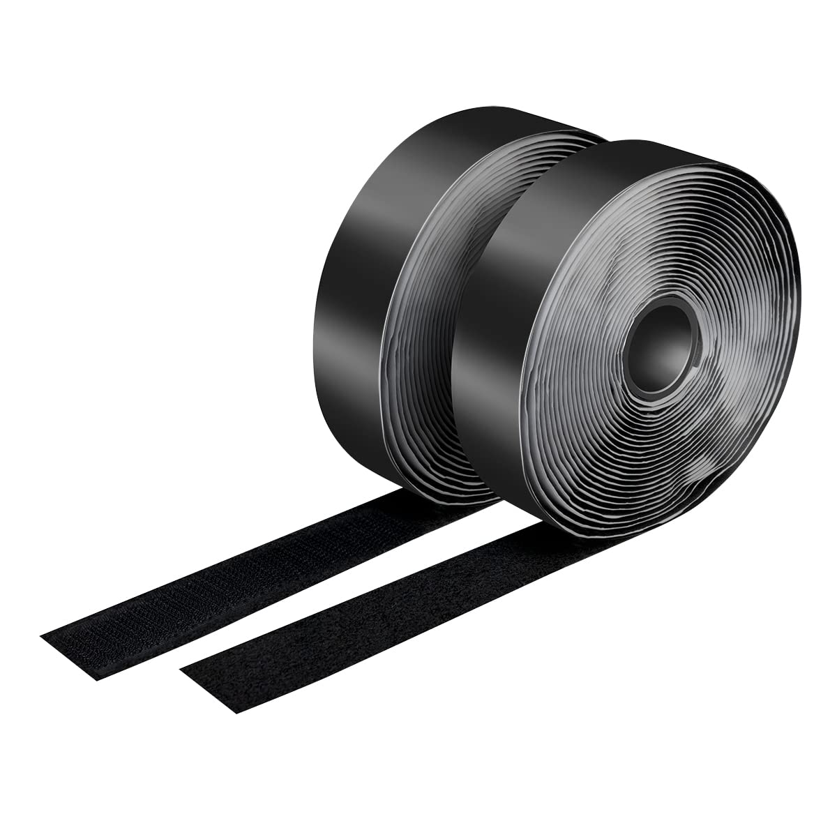 LogiLink KAB0080 - Selbstklebendes Klettband-Set (1x Hakenband, 1x selbstklebendes Schlaufenband), Länge: 5m - Breite: 25mm, Farbe: Schwarz