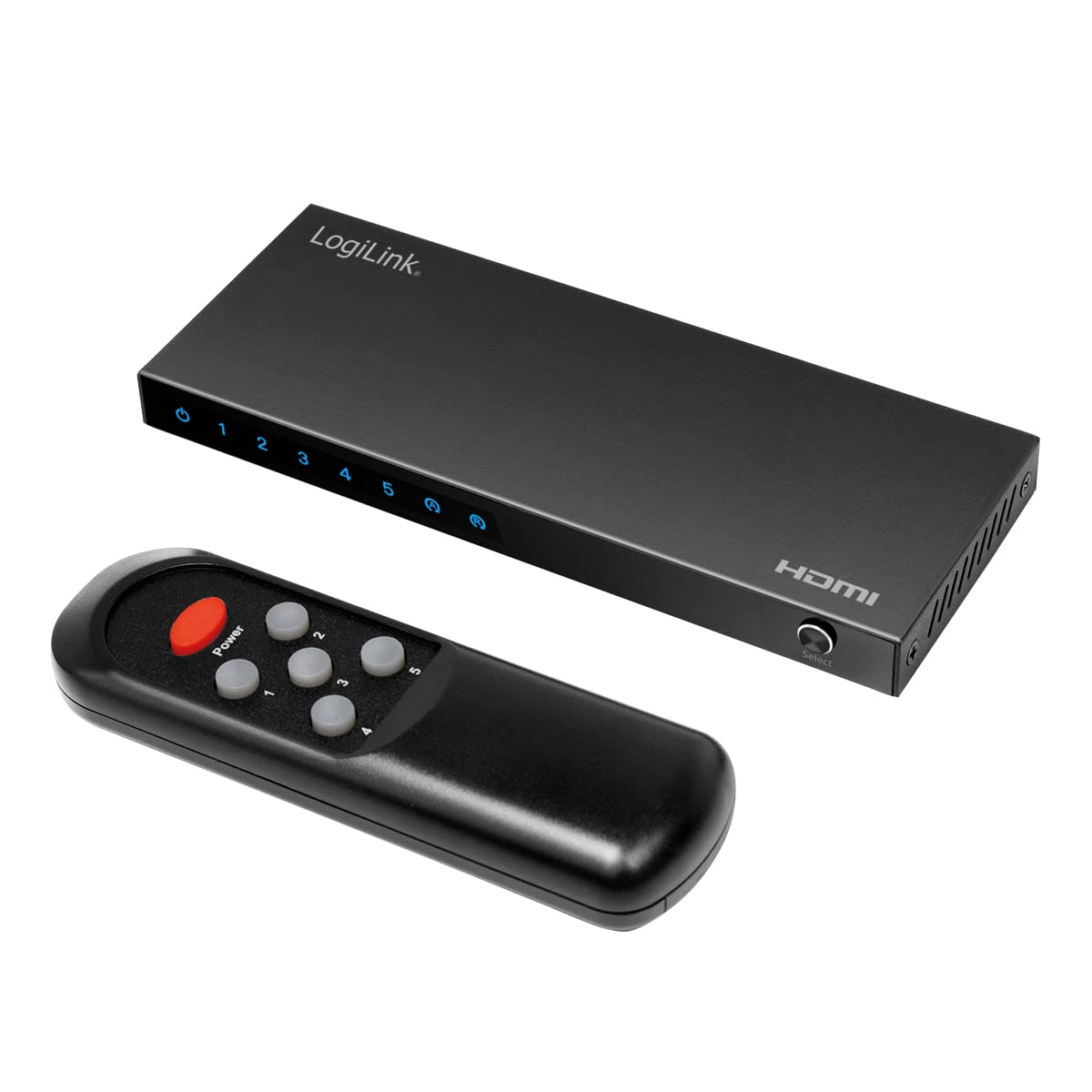 `LogiLink Switch HDMI 5x1-Port, 4K/60Hz, HDCP, HDR,`