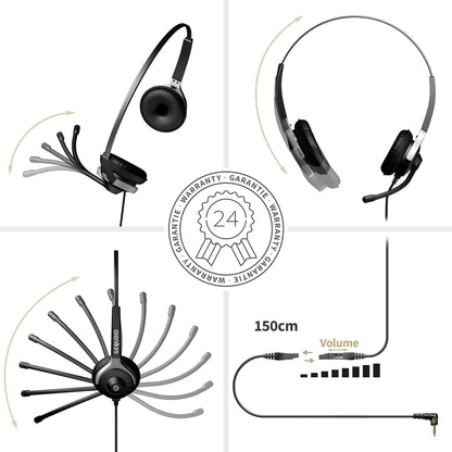 GEQUDIO Headset 2-Ohr mit 2.5mm Klinke