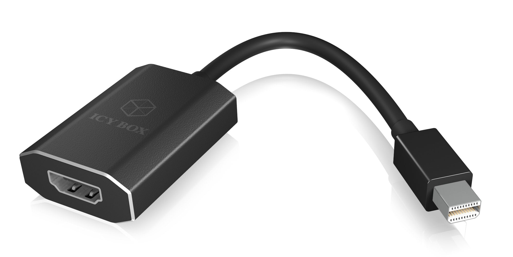 ICY BOX IB-AD502 Video Adaptor HDMI (Male) to VGA (Female), Full HD (1920 x 1080, 60 Hz) - Aluminium black Black Von Mini DP Von Mini DP To HDMI