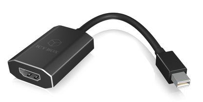 ICY BOX IB-AD502 Video Adaptor HDMI (Male) to VGA (Female), Full HD (1920 x 1080, 60 Hz) - Aluminium black Black Von Mini DP Von Mini DP To HDMI