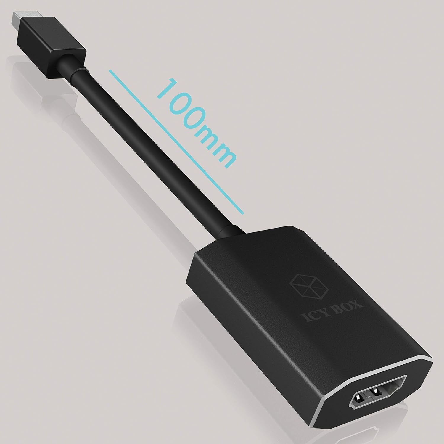 ICY BOX IB-AD502 Video Adaptor HDMI (Male) to VGA (Female), Full HD (1920 x 1080, 60 Hz) - Aluminium black Black Von Mini DP Von Mini DP To HDMI