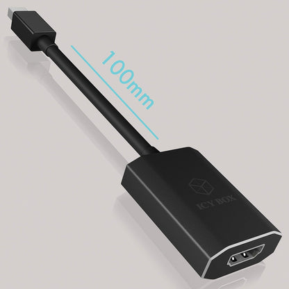 ICY BOX IB-AD502 Video Adaptor HDMI (Male) to VGA (Female), Full HD (1920 x 1080, 60 Hz) - Aluminium black Black Von Mini DP Von Mini DP To HDMI