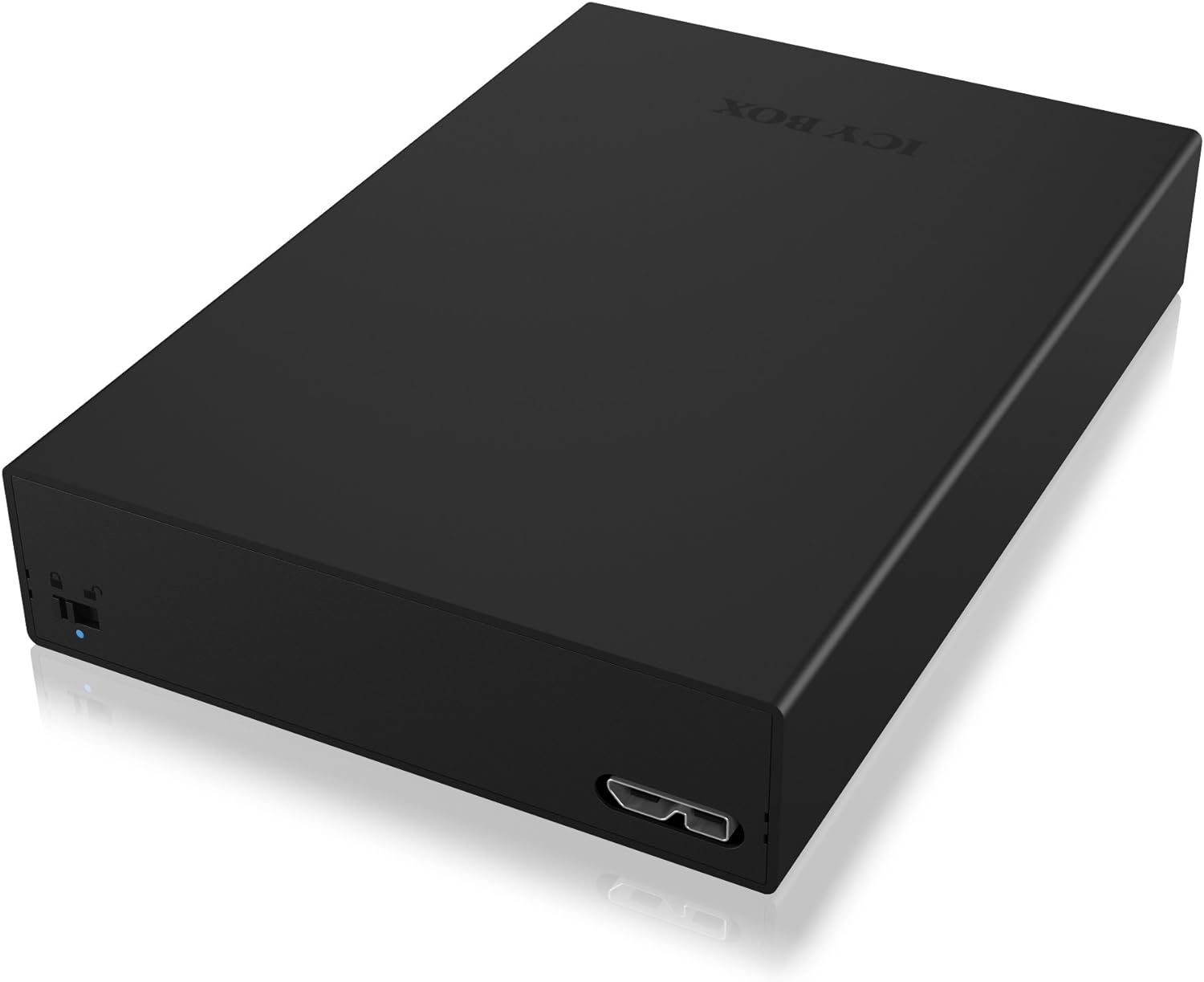 ICY BOX External Enclosure with Write-Protect Switch for 1x 2.5" HDD/SSD, USB 3.0 (UASP), Silicone Protection, SATA-III up to 15 mm Construction Height, IB-256WP