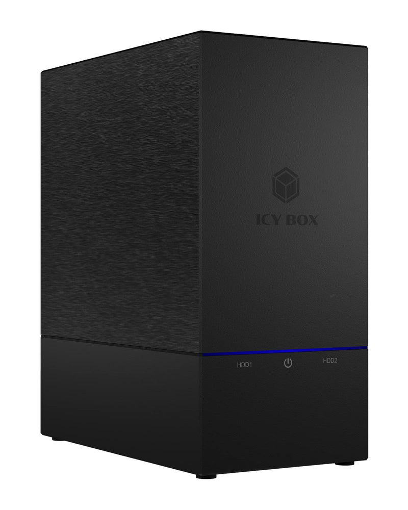 ICY BOX USB RAID 2.5" & 3.5" 2 Hard Drive Enclosure USB 3.1 Gen2 (10Gbps) USB-C RAID 1 0 JBOD Fan External Black Single