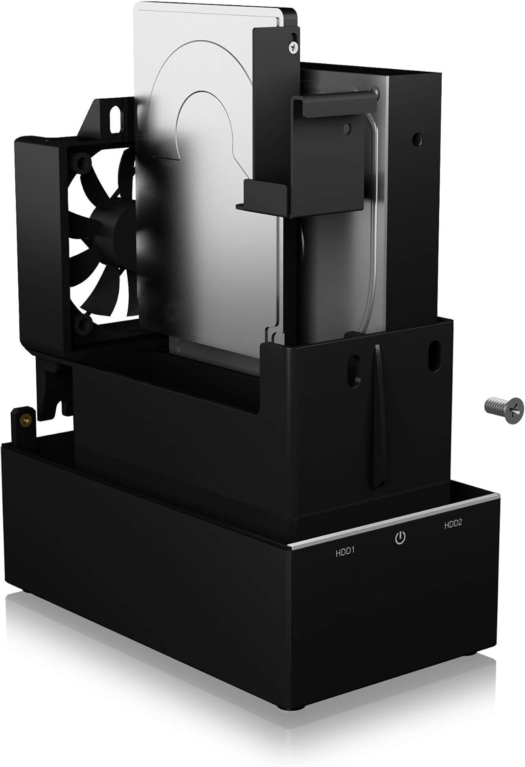 ICY BOX USB RAID 2.5" & 3.5" 2 Hard Drive Enclosure USB 3.1 Gen2 (10Gbps) USB-C RAID 1 0 JBOD Fan External Black Single