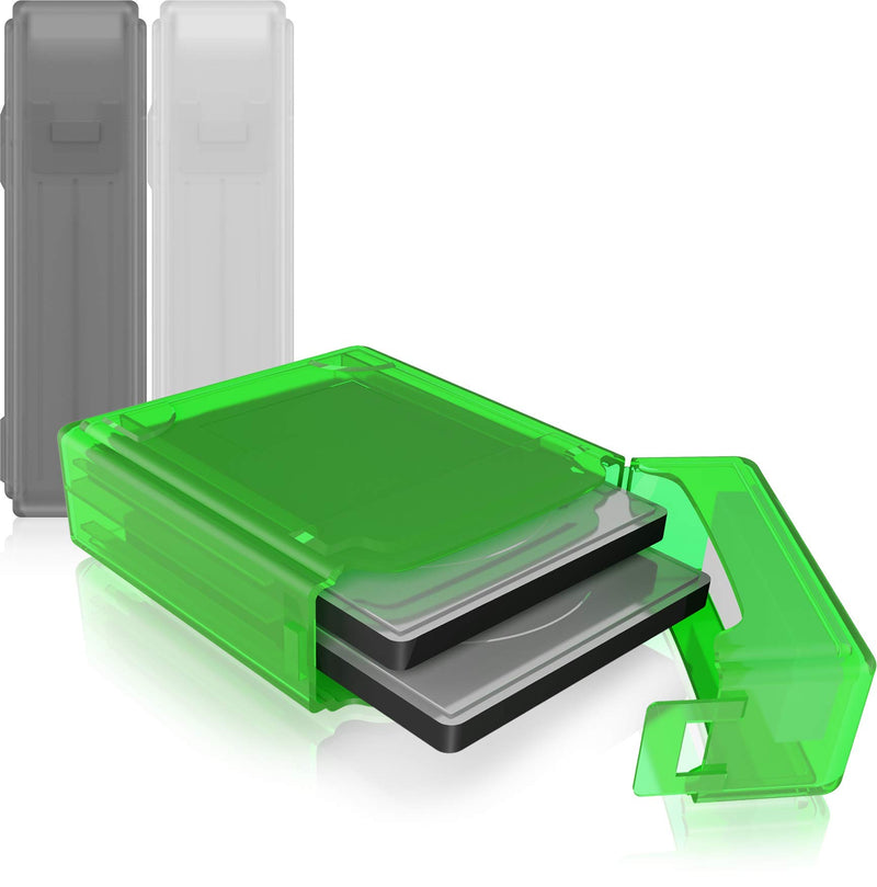 ICY BOX IB-AC6025-3 Set of 3 Dual Hard Drive Boxes for 2.5 Inch HDD/SSD for Protection or Storage, Stackable, Labelling, Hard Case Cover, Multi-Coloured 2,5" Set of 3