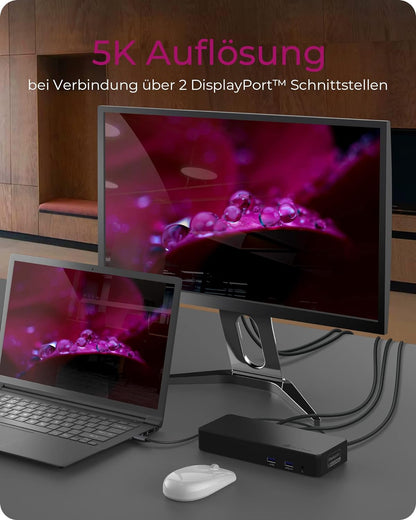 ICY BOX USB-C Docking Station (14-in-1) for 3 Monitors (3x HDMI & 3x DP), 5K 30Hz | 4K 60Hz, 6-Way USB 3.0 HUB, 100W Power Delivery, Gigabit Ethernet, Audio, IB-DK2254AC 3 x HDMI and 3 x DP