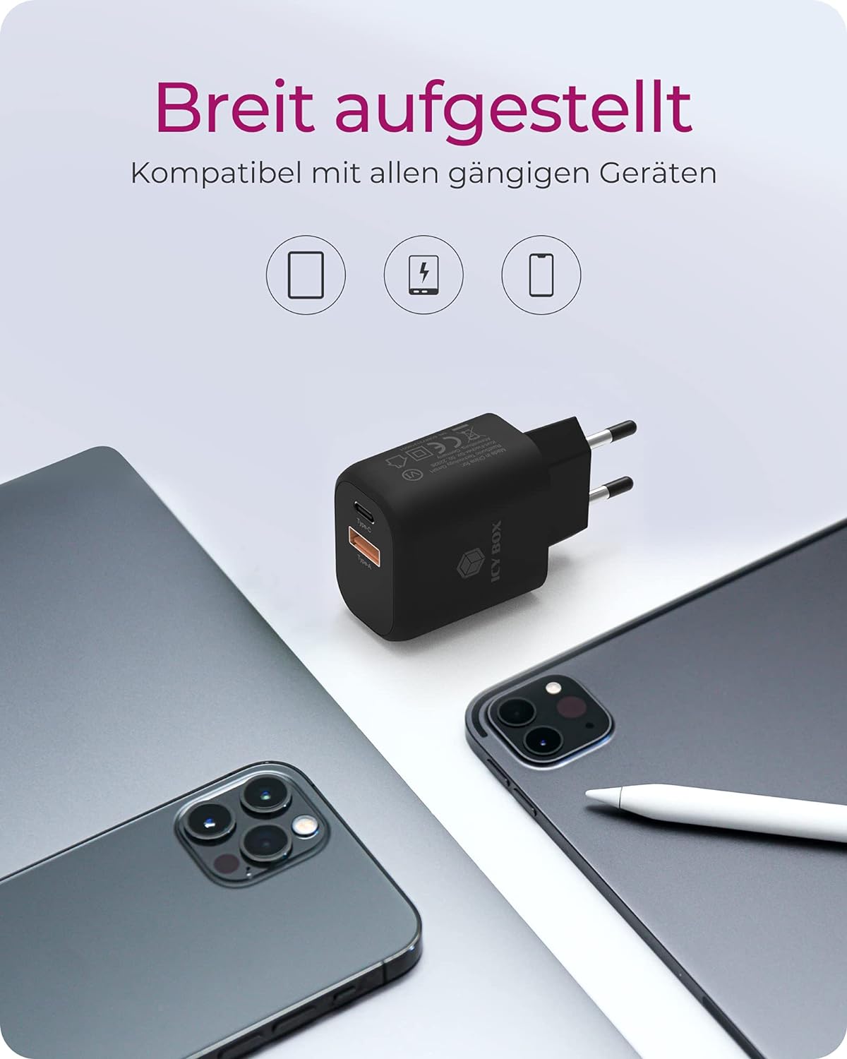 Steckerladegerat IcyBox fur USB Power Delivery 2 P