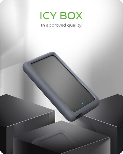 ICY BOX USB-C External Enclosure for 2.5" SATA HDD/SSD, USB 3.1 (Gen 2, 10 Gbps), Aluminium, Silicone Protector, IB-246-C31-G