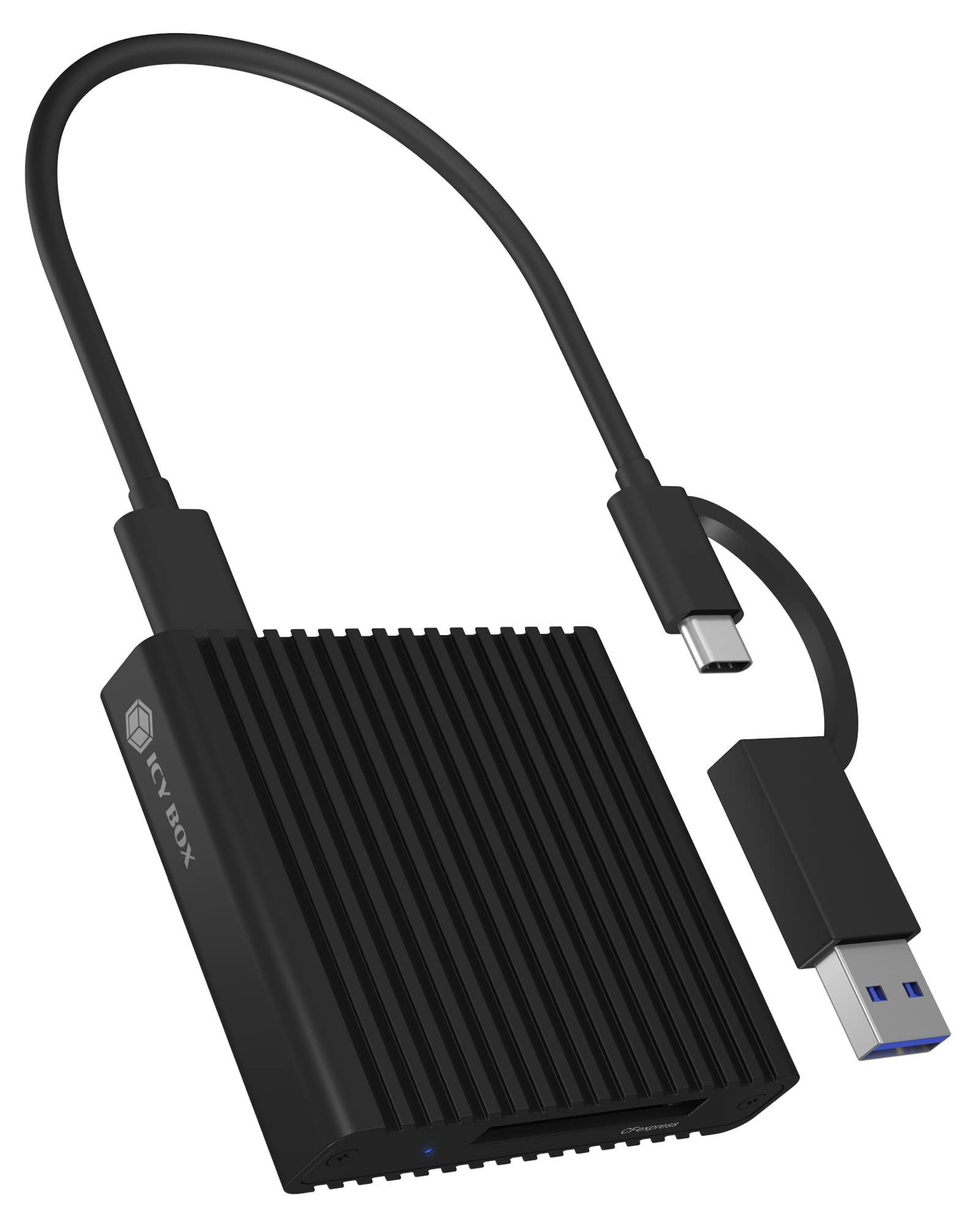 ICY BOX CFexpress Type B Card Reader with USB 3.2 Gen 2 (10 Gbps), Reader, USB-C and USB-A, Aluminium, Android/Windows/Mac OS, IB-CR404-C31 CFexpress 2.0