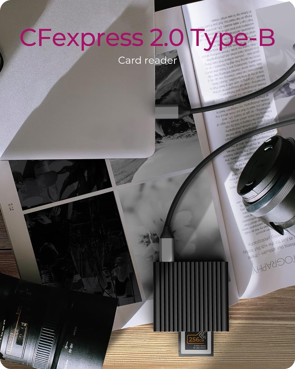 ICY BOX CFexpress Type B Card Reader with USB 3.2 Gen 2 (10 Gbps), Reader, USB-C and USB-A, Aluminium, Android/Windows/Mac OS, IB-CR404-C31 CFexpress 2.0