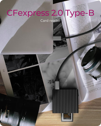 ICY BOX CFexpress Type B Card Reader with USB 3.2 Gen 2 (10 Gbps), Reader, USB-C and USB-A, Aluminium, Android/Windows/Mac OS, IB-CR404-C31 CFexpress 2.0