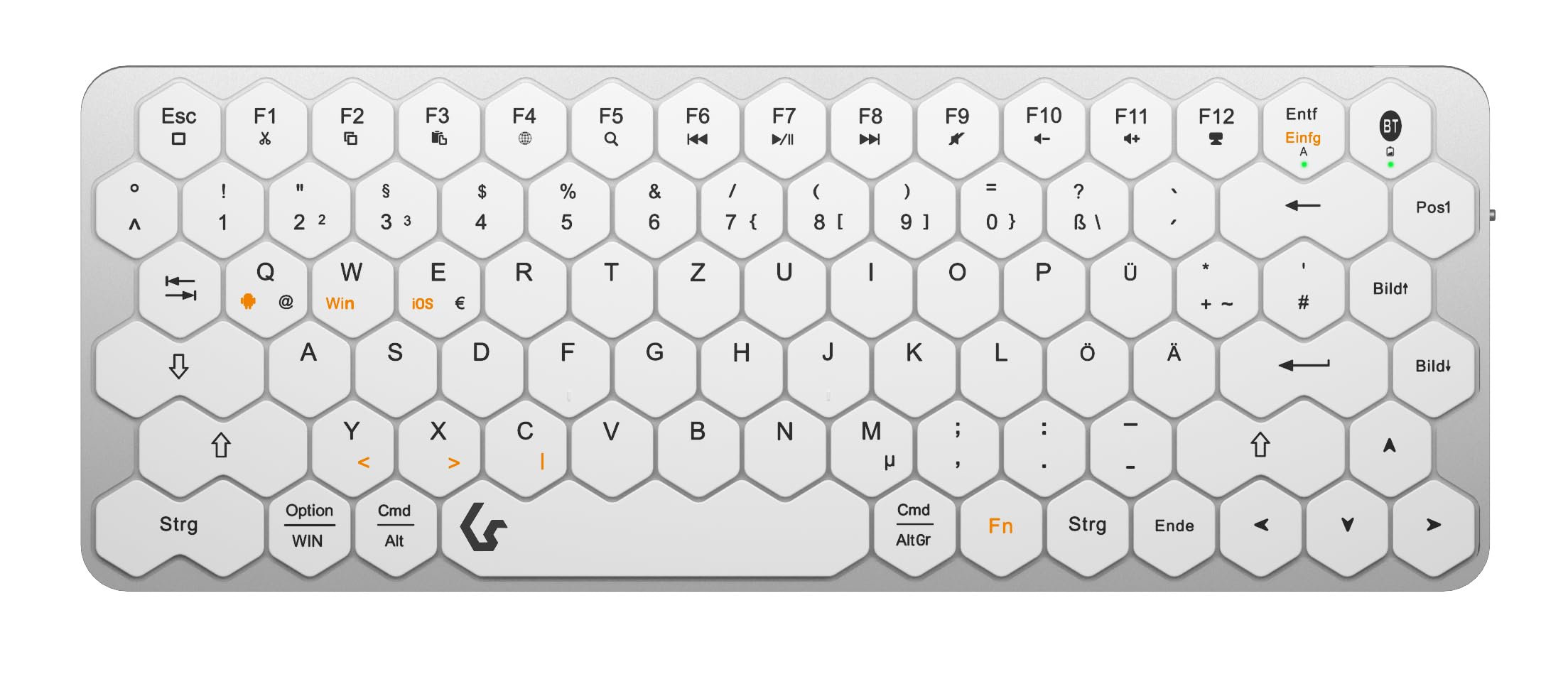 KeySonic KSK-5020BT-S (DE) Wireless MINI Aluminium