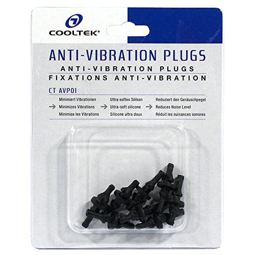 Cooltek 600300737 Anti-Vibrations Plugs, Gummi-Montagestecker zur Entkopplung von Gehäuselüftern, 8er Set