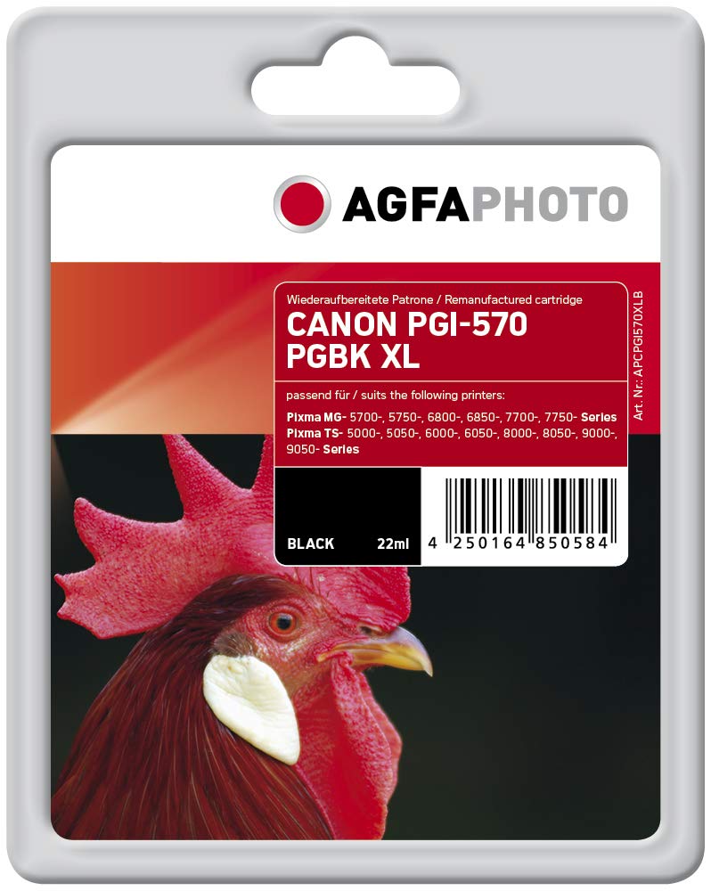AgfaPhoto APCPGI570XLB nachgefüllt Tintenpatronen 1er Pack