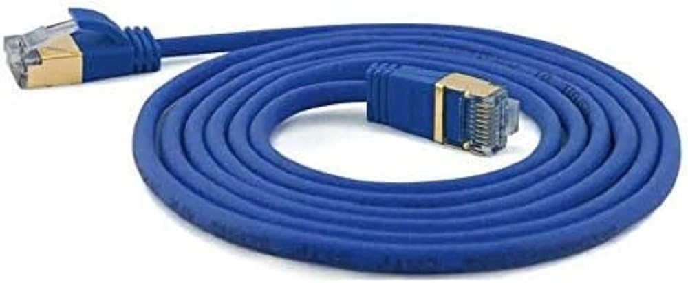 wantecWire Extra Thin Patch Cable CAT.7 Cable CAT.6 Connector SSTP Shielded Length 0.1 m Blue blue Länge 0.1m