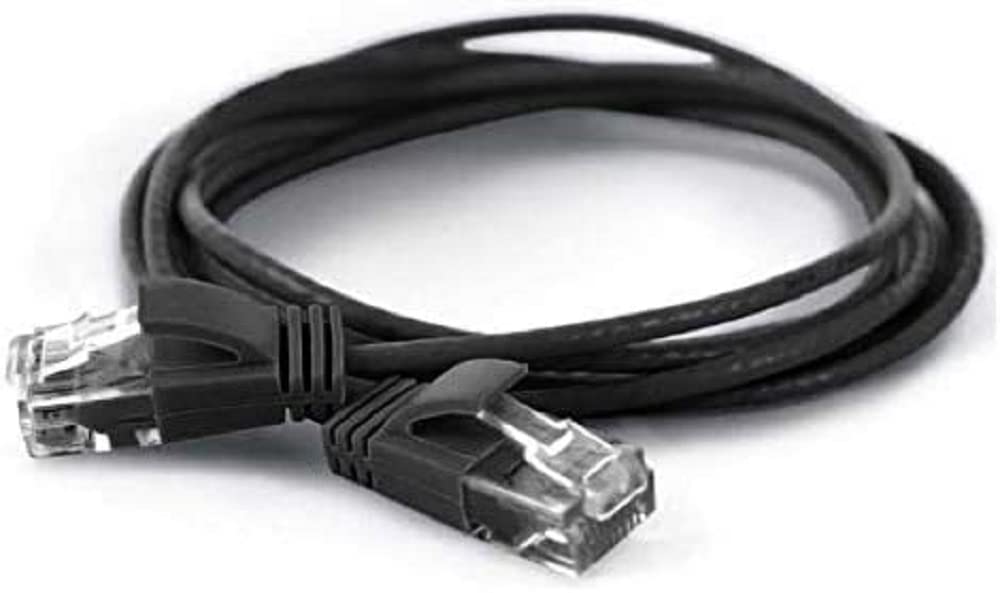 wantecWire Extra dünnes Patchkabel CAT.6 UTP, Länge 0.5 m, schwarz Schwarz Länge 0.5m
