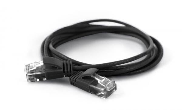 wantecWire Extra Slim CAT.6 UTP Patch Cable 15 m Black black Länge 15m