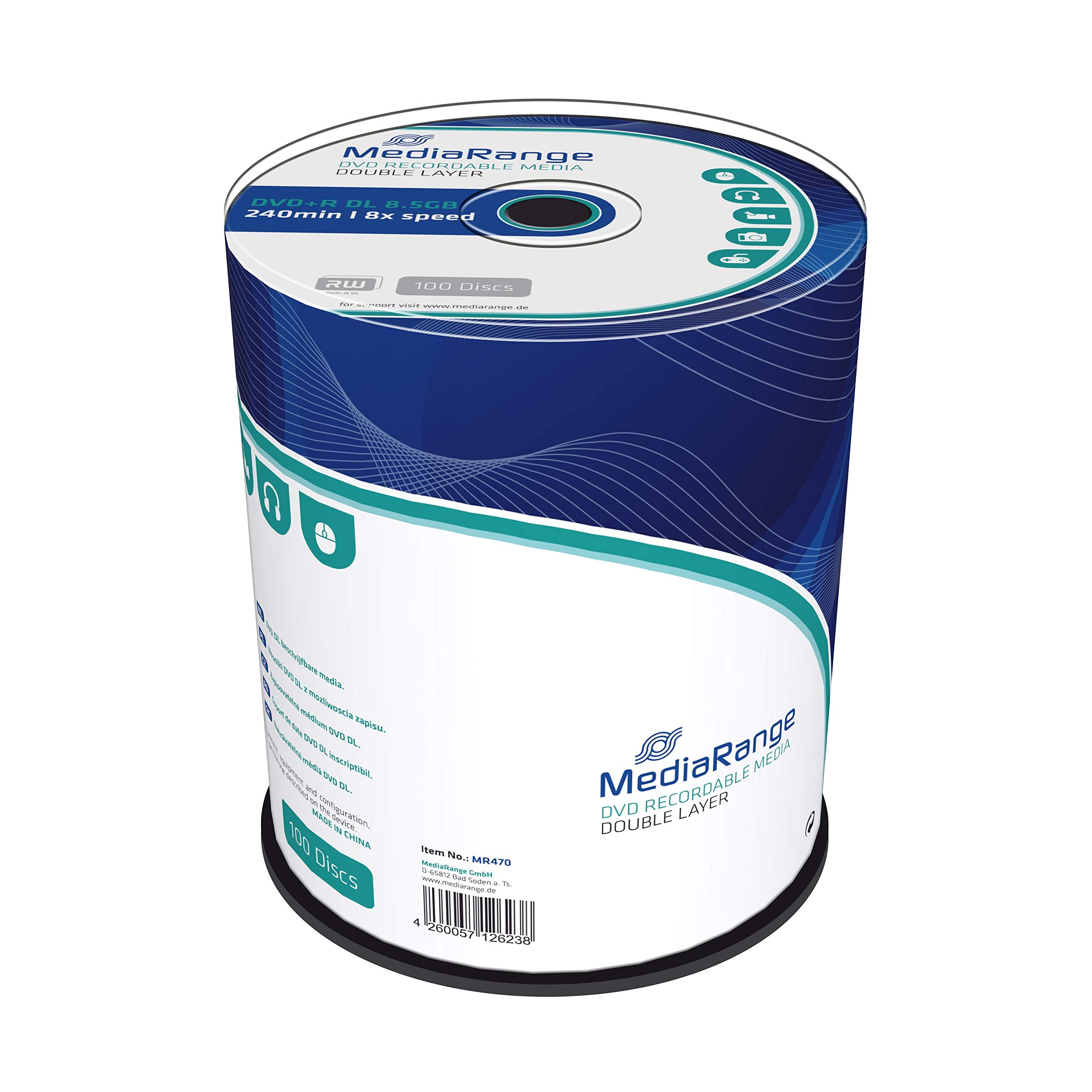 MediaRange DVD+R 8.5GB 100pcs 8x Double Layer