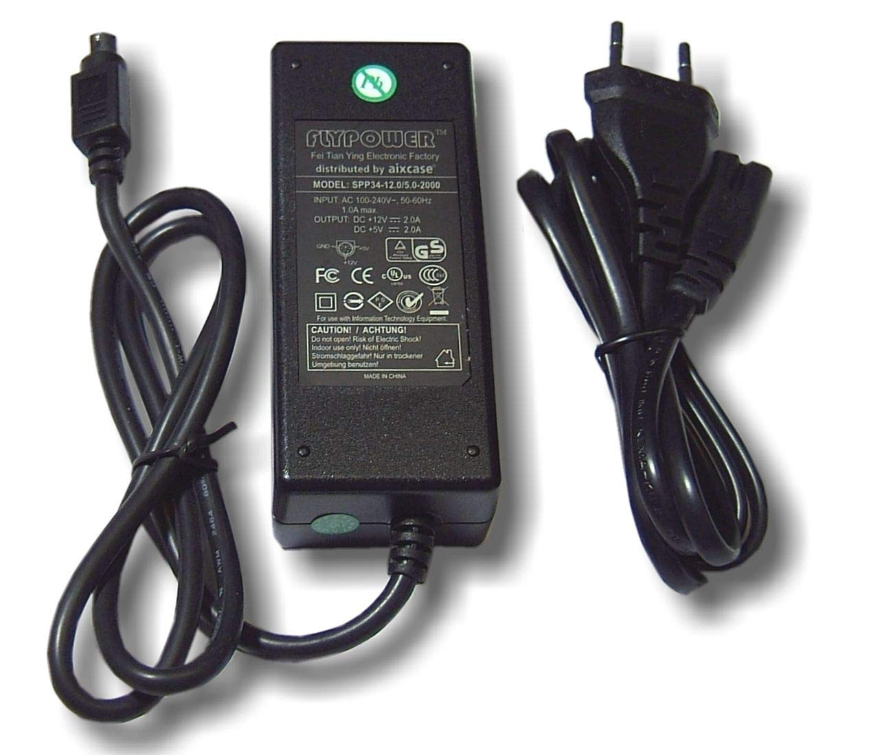 Ersatznetzteil 34W für aixcase-Gehäuse 3.5"/5.25" (6pin-Stecker)