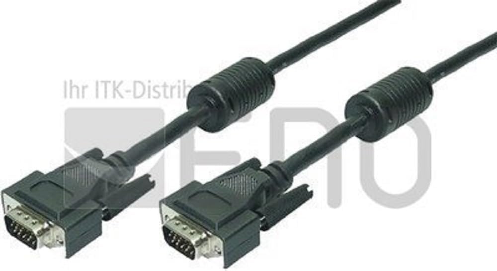 LogiLink CV0017 Double Shielded 15-Pin Male to Male VGA Monitor Cable, 15 Meter Length, Black, 15 Meter Length