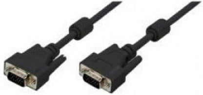 LogiLink CV0017 Double Shielded 15-Pin Male to Male VGA Monitor Cable, 15 Meter Length, Black, 15 Meter Length