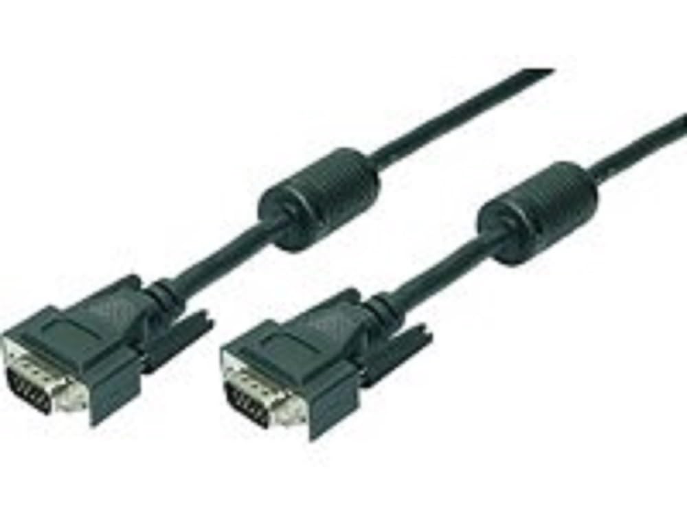 LogiLink CV0017 Double Shielded 15-Pin Male to Male VGA Monitor Cable, 15 Meter Length, Black, 15 Meter Length