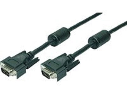 LogiLink CV0017 Double Shielded 15-Pin Male to Male VGA Monitor Cable, 15 Meter Length, Black, 15 Meter Length