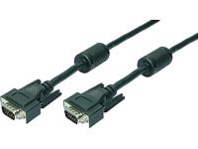 LogiLink CV0017 Double Shielded 15-Pin Male to Male VGA Monitor Cable, 15 Meter Length, Black, 15 Meter Length