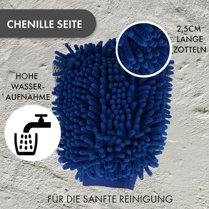 XANTOS Chenille-Waschhandschuh 3in1