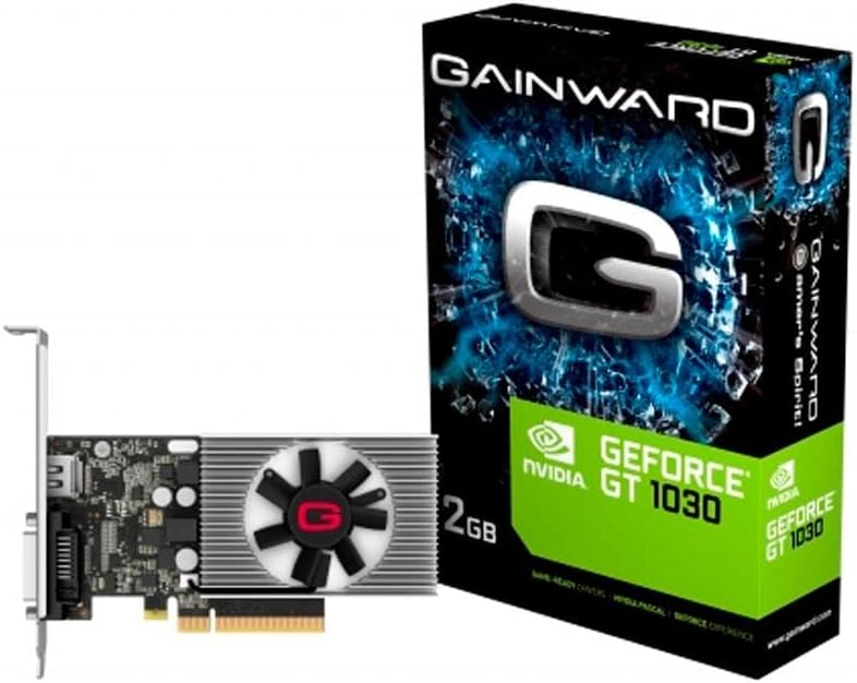 Gainward 426018336-4085 GeForce GT 1030 2GB GDDR4 Grafikkarte - Grafikkarten (GeForce GT 1030, 2 GB, GDDR4, 64 Bit, 1050 MHz, PCI Express 3.0), Schwarz, Grau