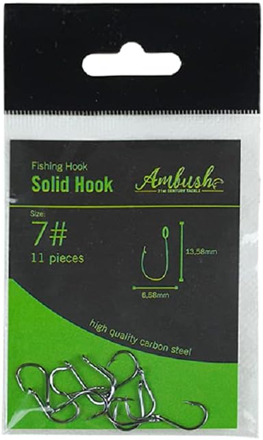 AMBUSH Solid Hook GroBe 7# W:0,65cm L:1,3cm 11Stuc