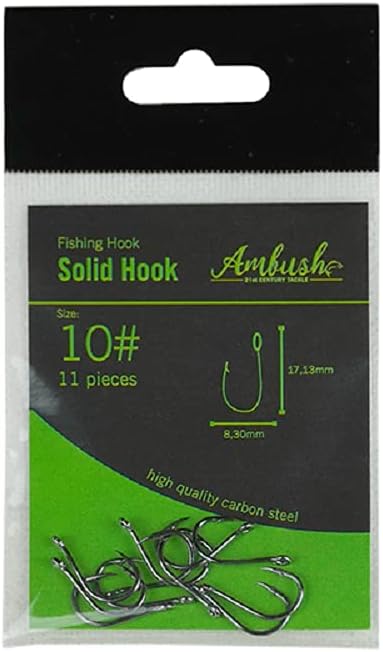 AMBUSH Solid Hook GroBe 10# W:0,83cm L:1,7cm 11Stu