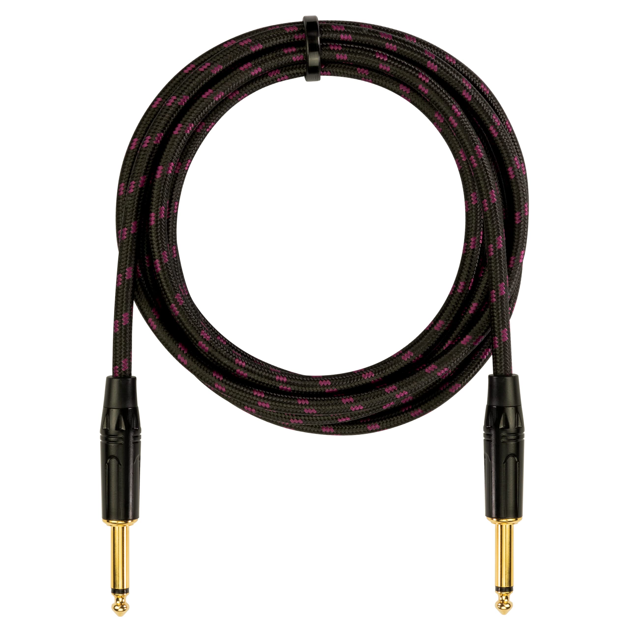 Monkey Banana Solid Link Instrument Cable, Guitar Cable, 6.35 mm Jack Plug, Straight/Straight, Tweed Sheath, Various Lengths and Styles (3 Metres)
