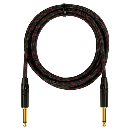 Monkey Banana Solid Link Instrument Cable, Guitar Cable, 6.35 mm Jack Plug, Straight/Straight, Tweed Sheath, Various Lengths and Styles (3 Metres)