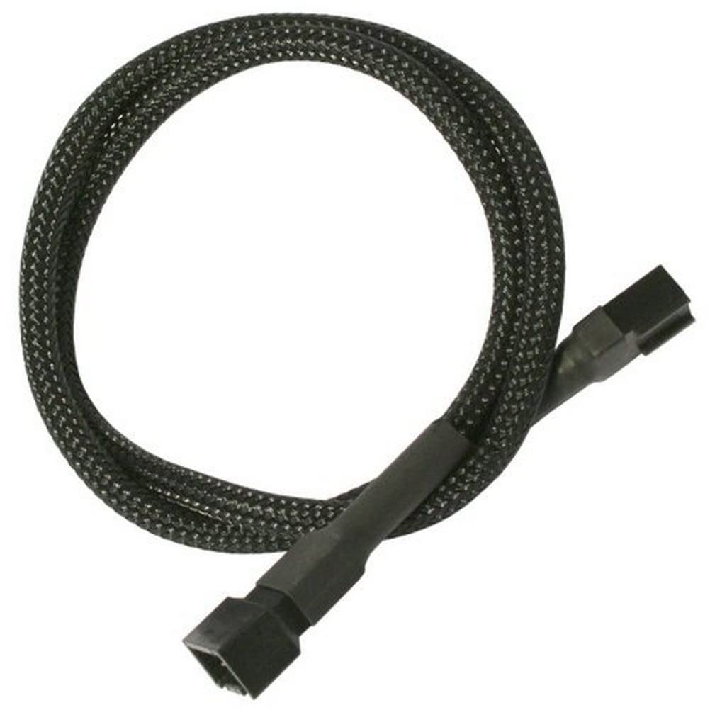 Nanoxia 900100000 3-Pin Lüfter-Verlängerungskabel, 30 cm, Schwarzer Sleeve