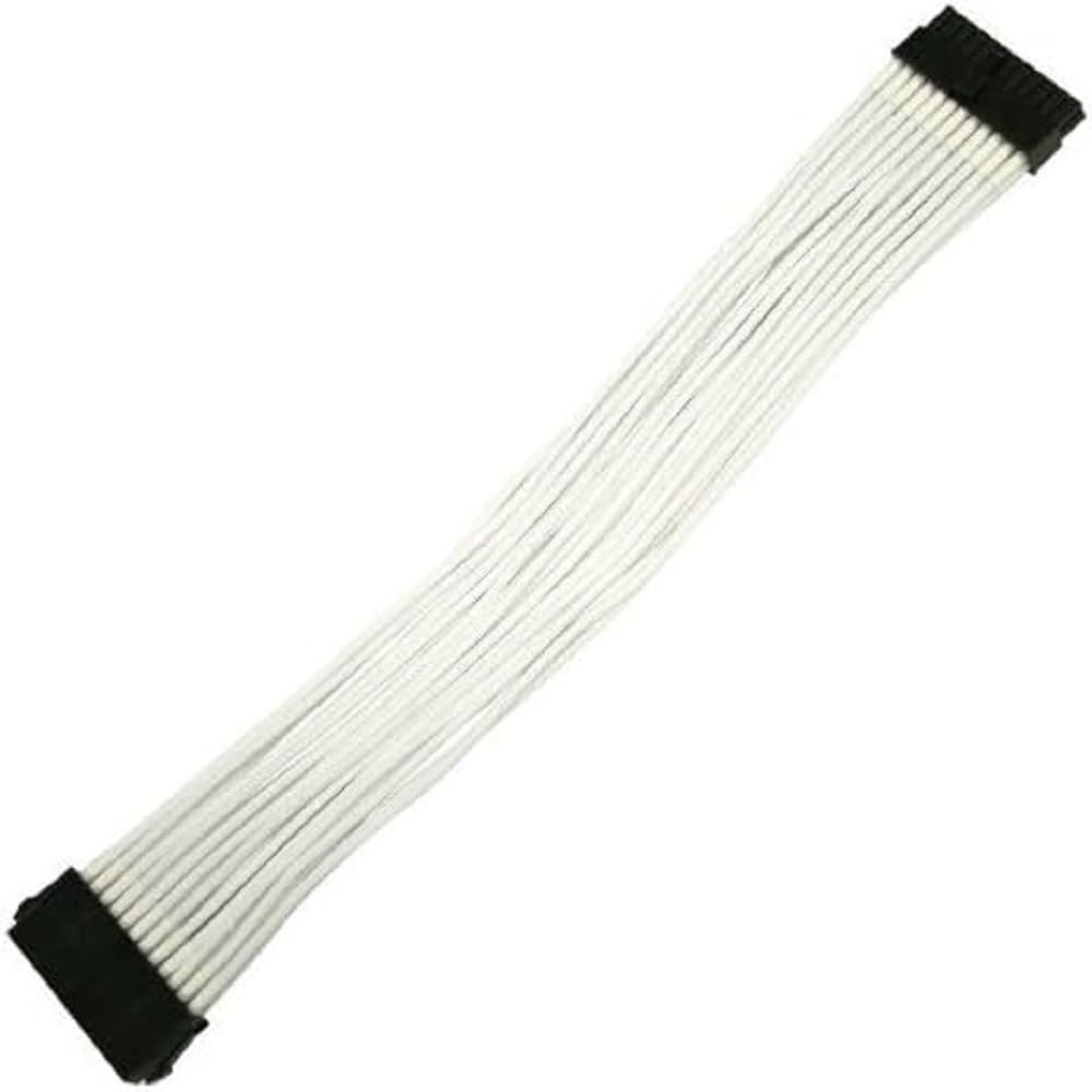 Nanoxia 24-Pin ATX Extension Cable – 30 Cm – White Einzels Sleeve