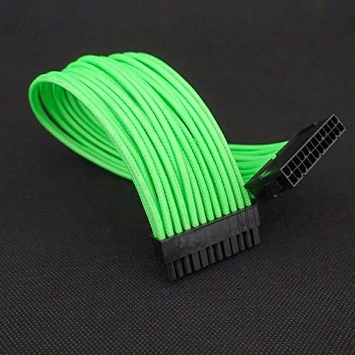 Nanoxia 900800024 24-Pin ATX-Verlängerungskabel, 30 cm, Neon-Grüner Einzelsleeve