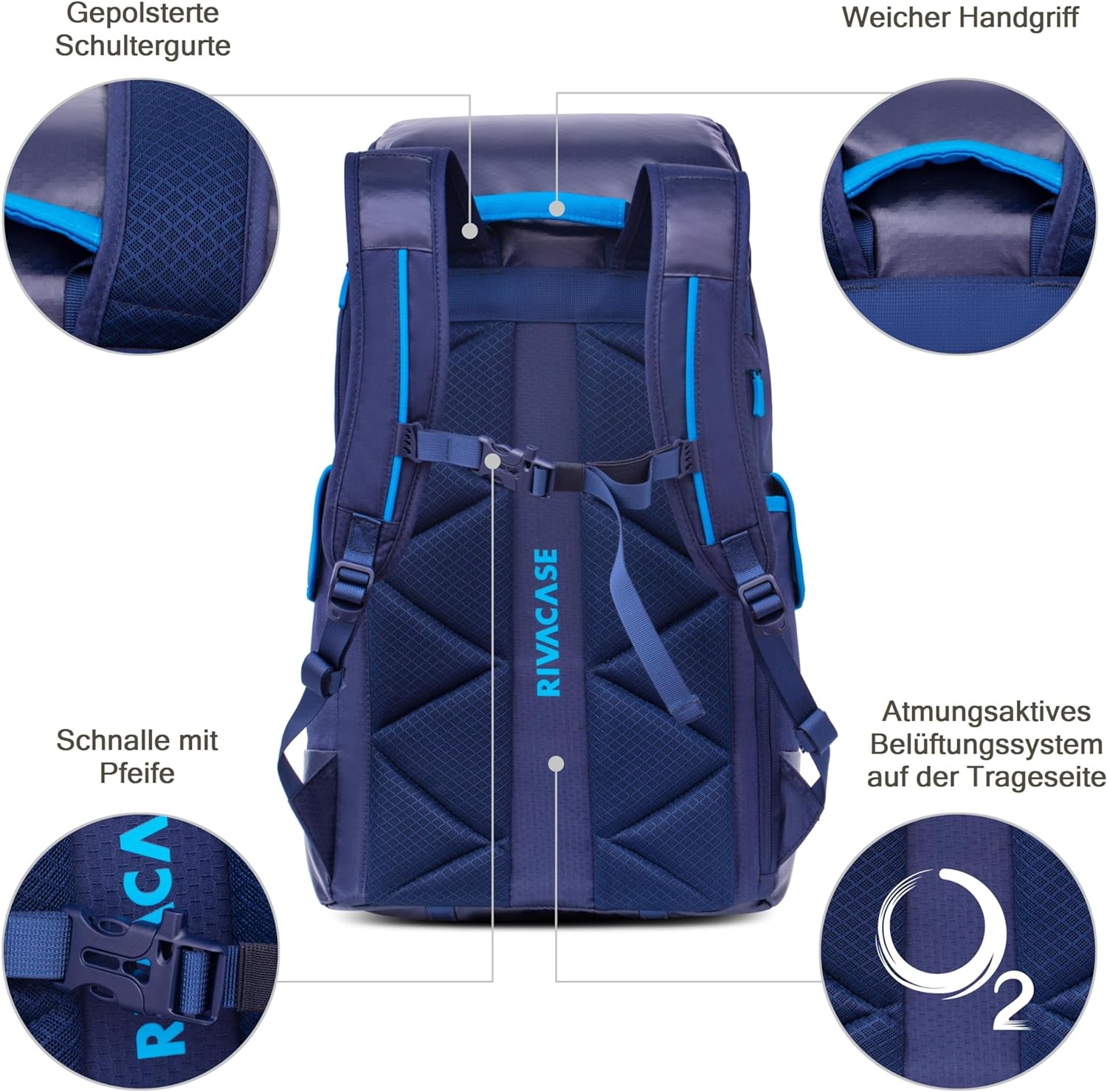 Rivacase Unisex Dijon Rucksack 17.3" Blau