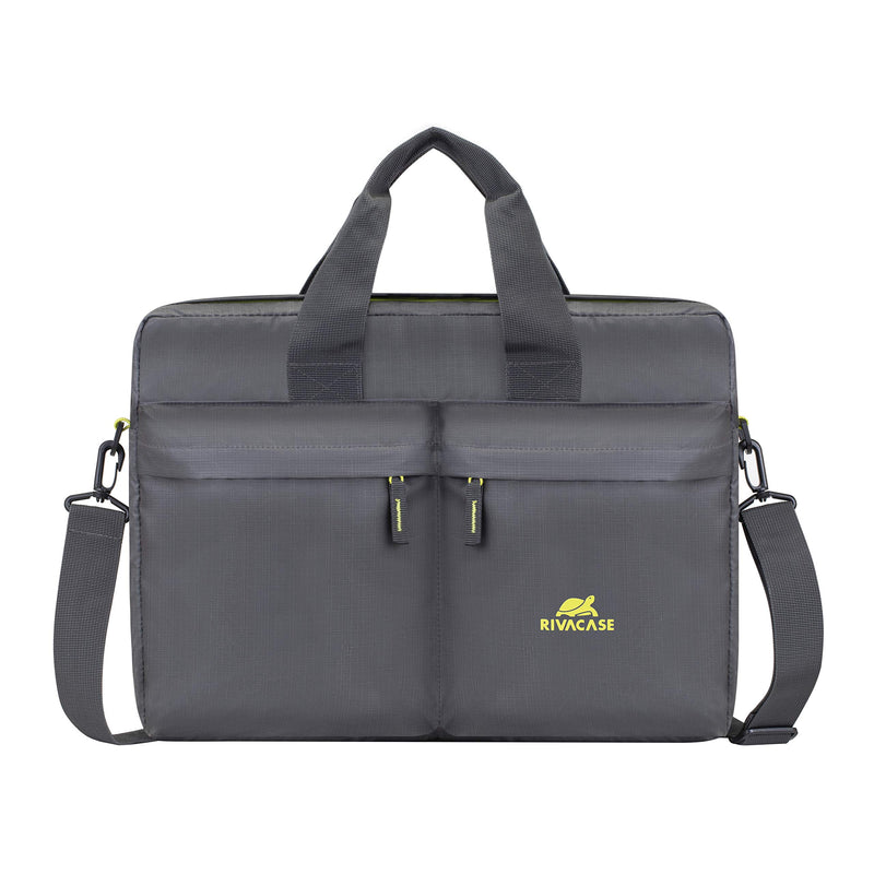 RIVACASELaptop Bag 15.6 Inch - Waterproof Laptop Case Sleeve with Adjustable Shoulder Starp - 15.6 Inch Laptop Bag for Women and Men - Laptop Carry Case Compatible with Macbook Pro and Other Laptops Grey