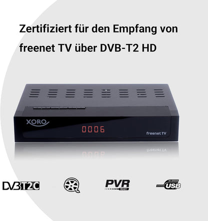 `Xoro HRT 8770 Twin, HD DVB-T2/C HD Receiver, freen`