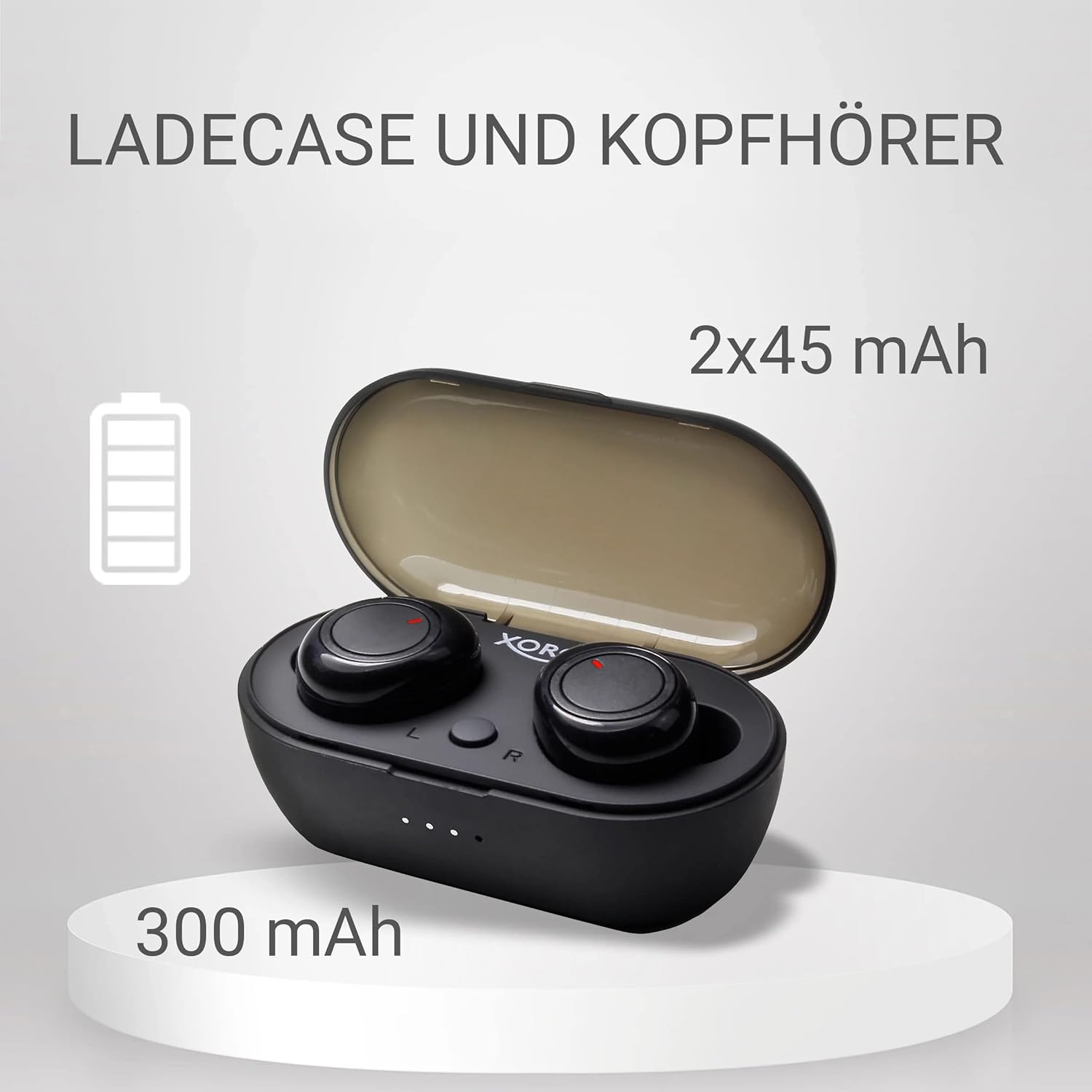 Xoro KHB 25 Bluetooth In-Ear Headphones (BT 5.0, TWS, Charging Box) Black