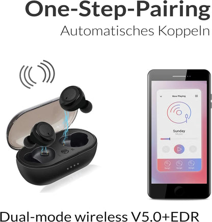 Xoro KHB 25 Bluetooth In-Ear Headphones (BT 5.0, TWS, Charging Box) Black