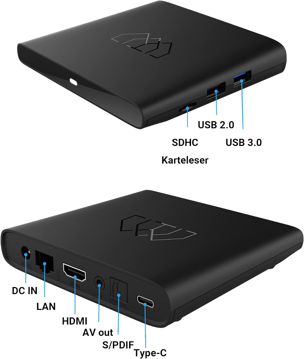`Homatics BoxQ S, UHD, Android 10, inkl. DVB-S Dong`