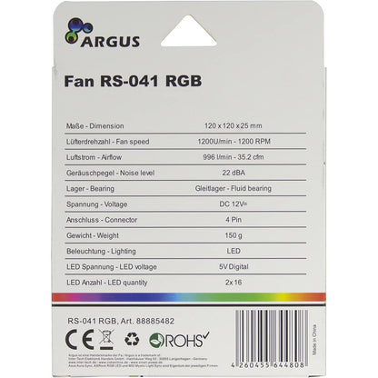Intertech Fan Argus RS-041 LED RGB